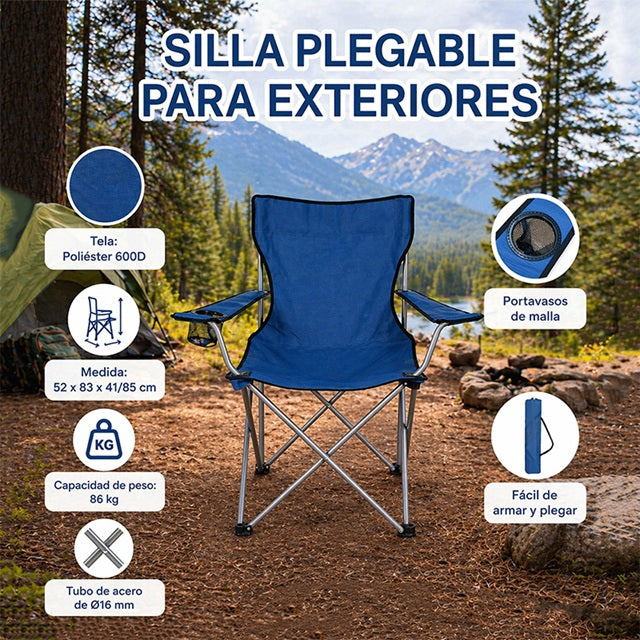 Silla plegable/52largo x 83ancho x 41/85alto #GL-7215027