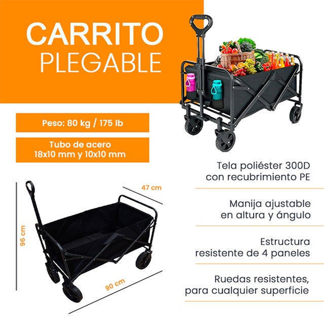 Carro plegable chico/90 x 47 x 96 #GL-7141015