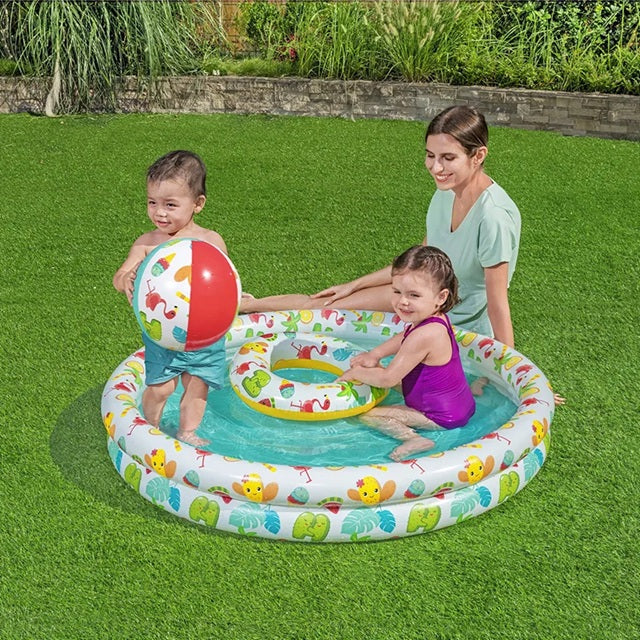 SET 3 PZAS PISCINA-PELOTA-SALVAVIDAS #51124