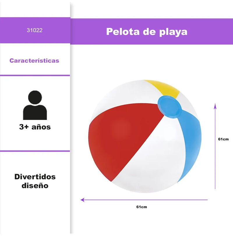 PELOTA PLAYA COLORES 61CM #31022