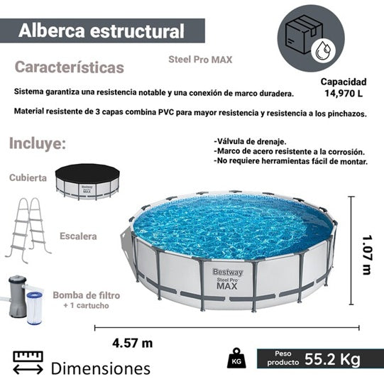Piscina de 4,57 m x 1,07 m #56686