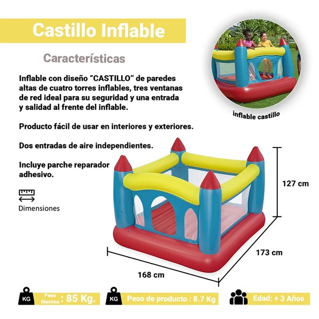 Brincolín castillo 1.75m x 1.73m x 1.27m #52647