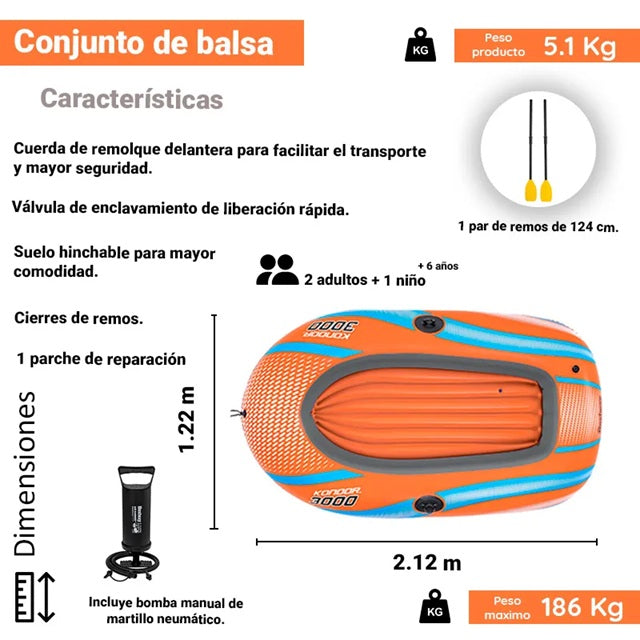 Balsa Kondor 3000 de 2,12 m x 1,22 m #61146