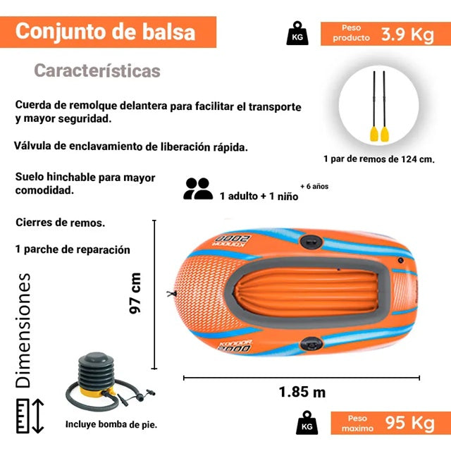 Juego de balsa Kondor 2000 de 1,85 m x 97 cm #61142