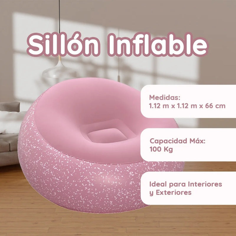 Sillon Inflalble Rosa 1.12m x 1.12m x 66cm #75155