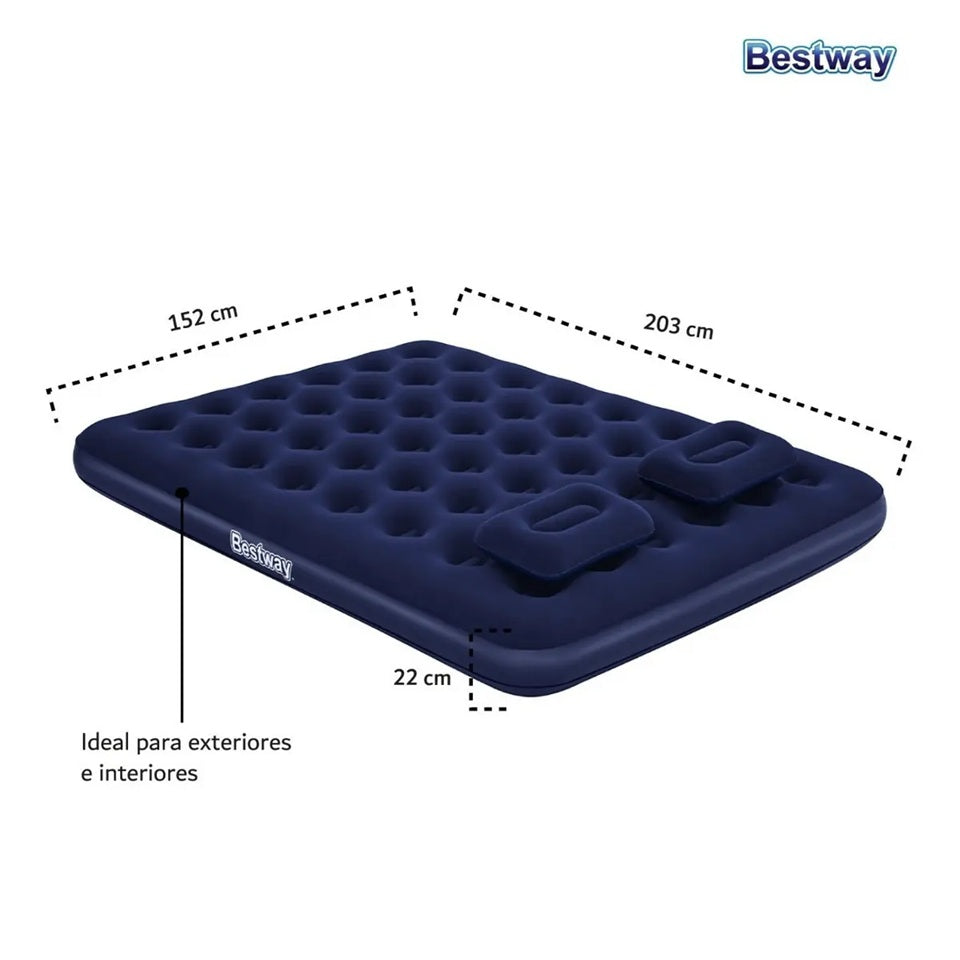 Colchón de aire Queen Bomba manual manual 2,03 m x 1,52 m x 22 cm #67374