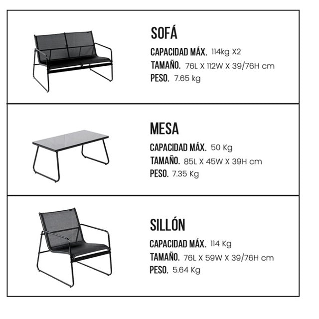 Sala de Jardin 4 piezas #GL-3323009