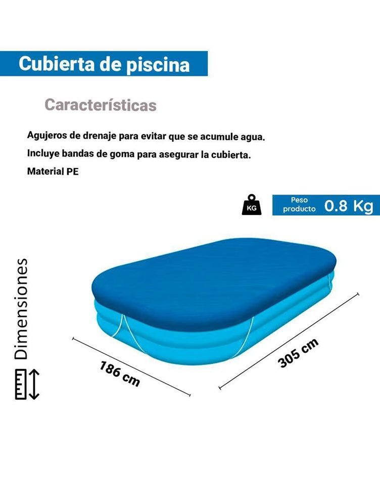 CUBIERTA PARA ALBERCA 3.05M X 1.83M #58108