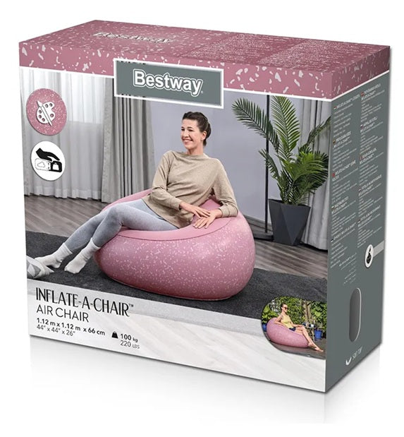 Sillon Inflalble Rosa 1.12m x 1.12m x 66cm #75155