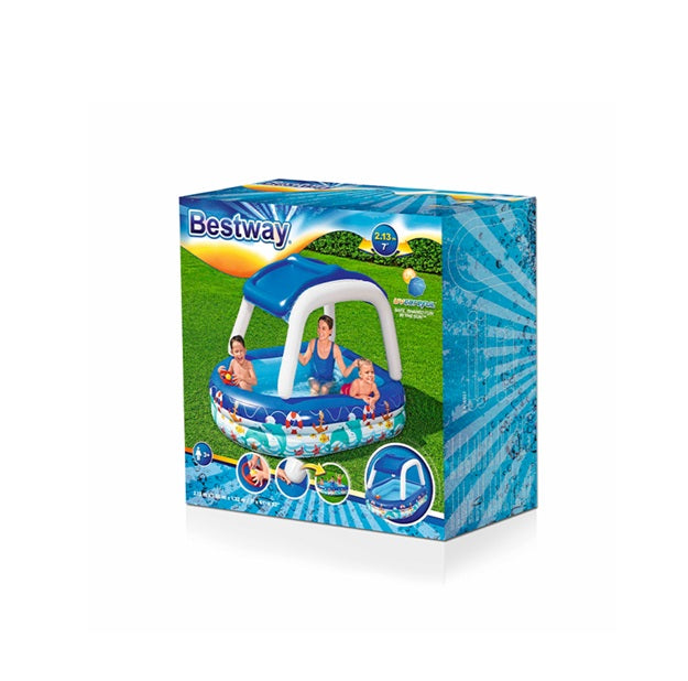 ALBERCA INFLABLE CON TECHO BARCO 2.13M X 1.55M X 1.32M #54370