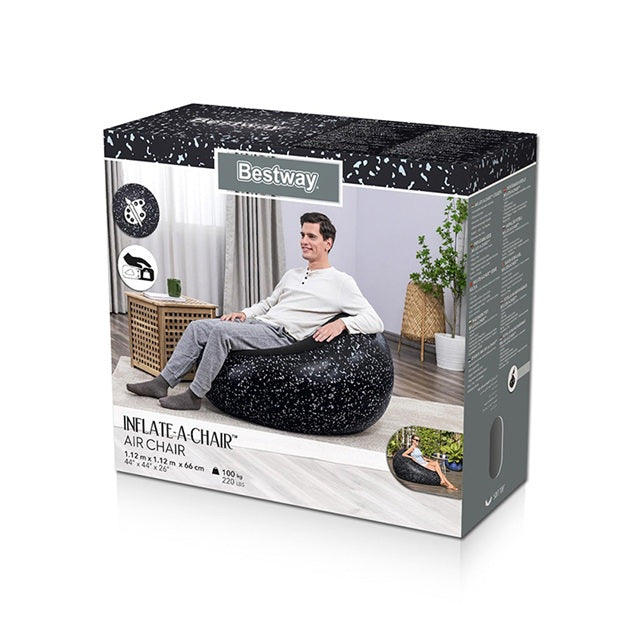 Sillon Inflable Negro 1.12m x 1.12m x 66cm #75153