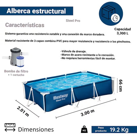 ALBERCA TUBULAR 3.00 X 2.01 X 66 #56412
