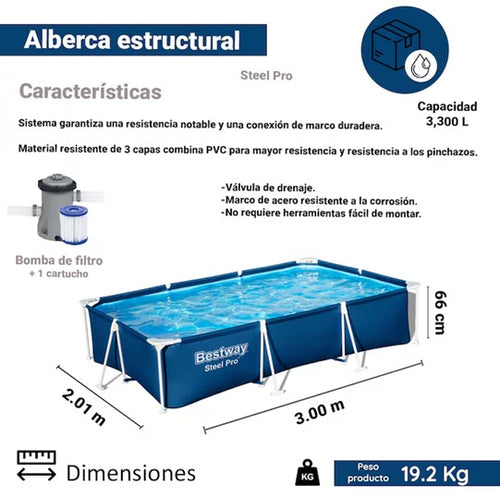 ALBERCA TUBULAR 3.00 X 2.01 X 66 #56412