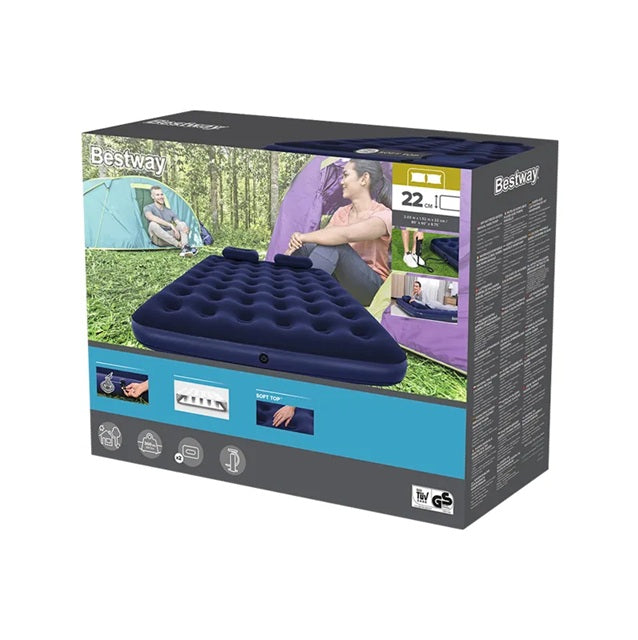 Colchón de aire Queen Bomba manual manual 2,03 m x 1,52 m x 22 cm #67374