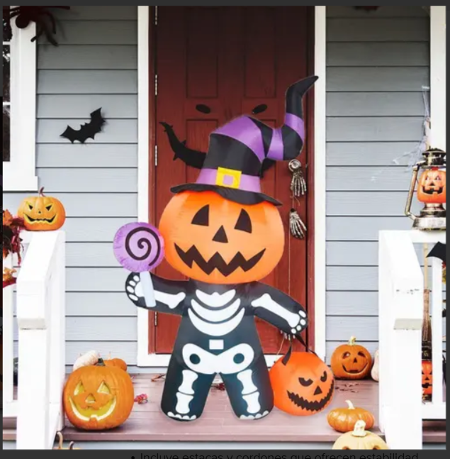 inflable Calabaza Esqueleto Halloween