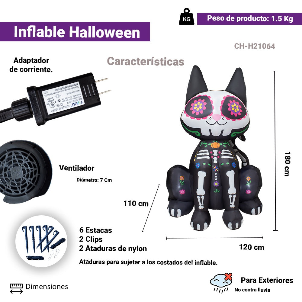 inflable Gato Catrin Halloween