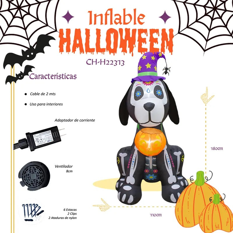 Inflable Perro Mago Halloween