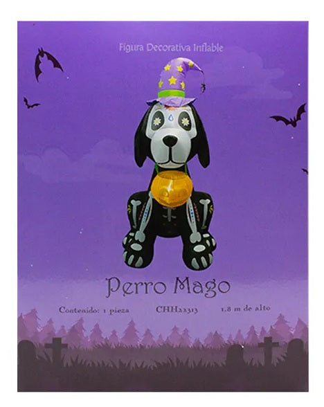 Inflable Perro Mago Halloween