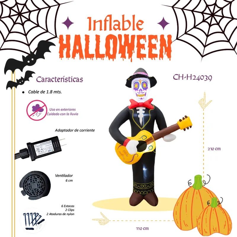 Inflable Mariachi Catrin Halloween