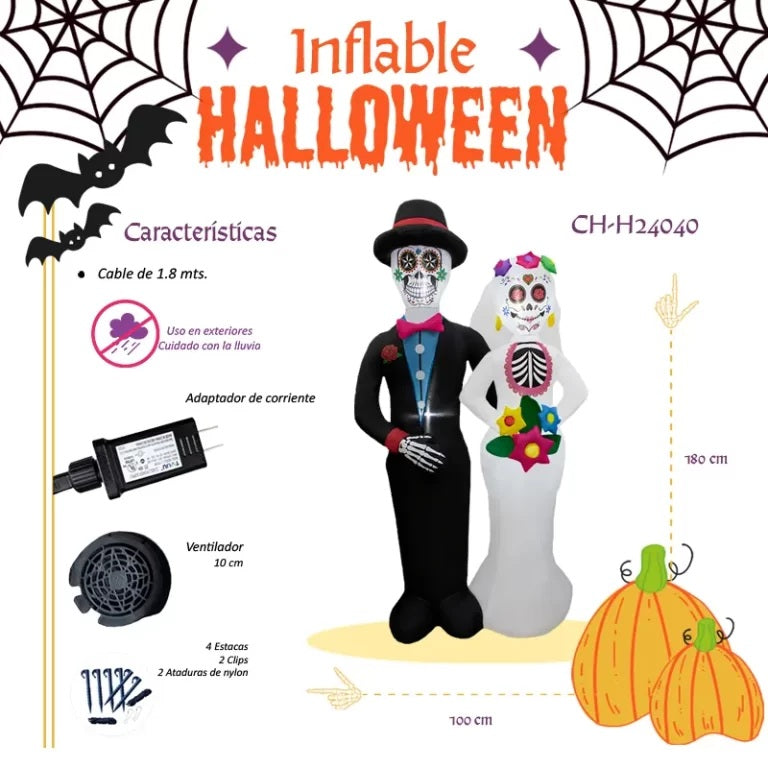 Inflable novios catrín Halloween