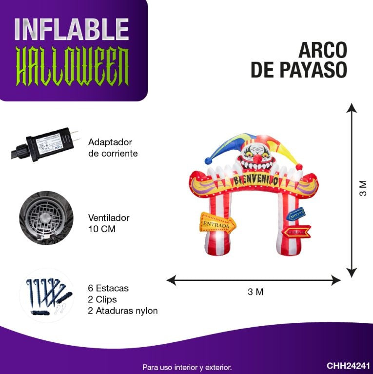 Inflable Arco Payaso Halloween