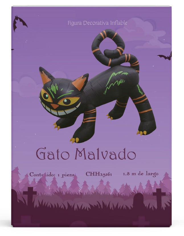 Inflable Gato Malvado Halloween