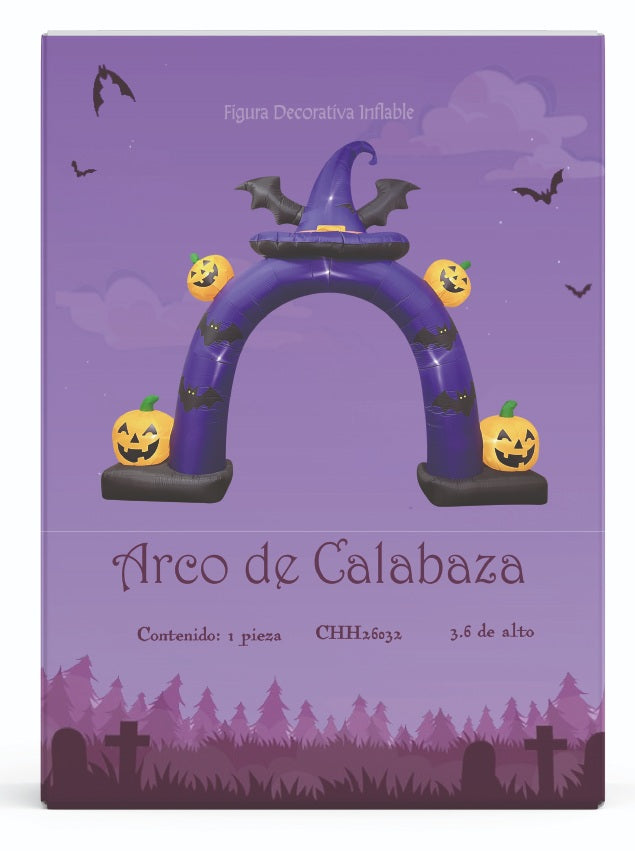 Inflable arco gorro de bruja Halloween