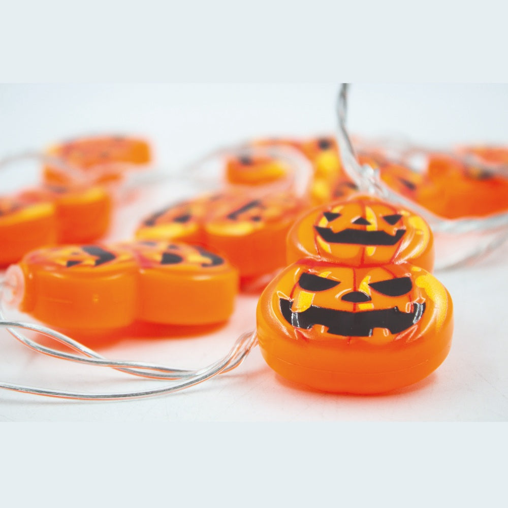 Luces Decorativas Con Diseño De Calabaza 20 Led Naranja