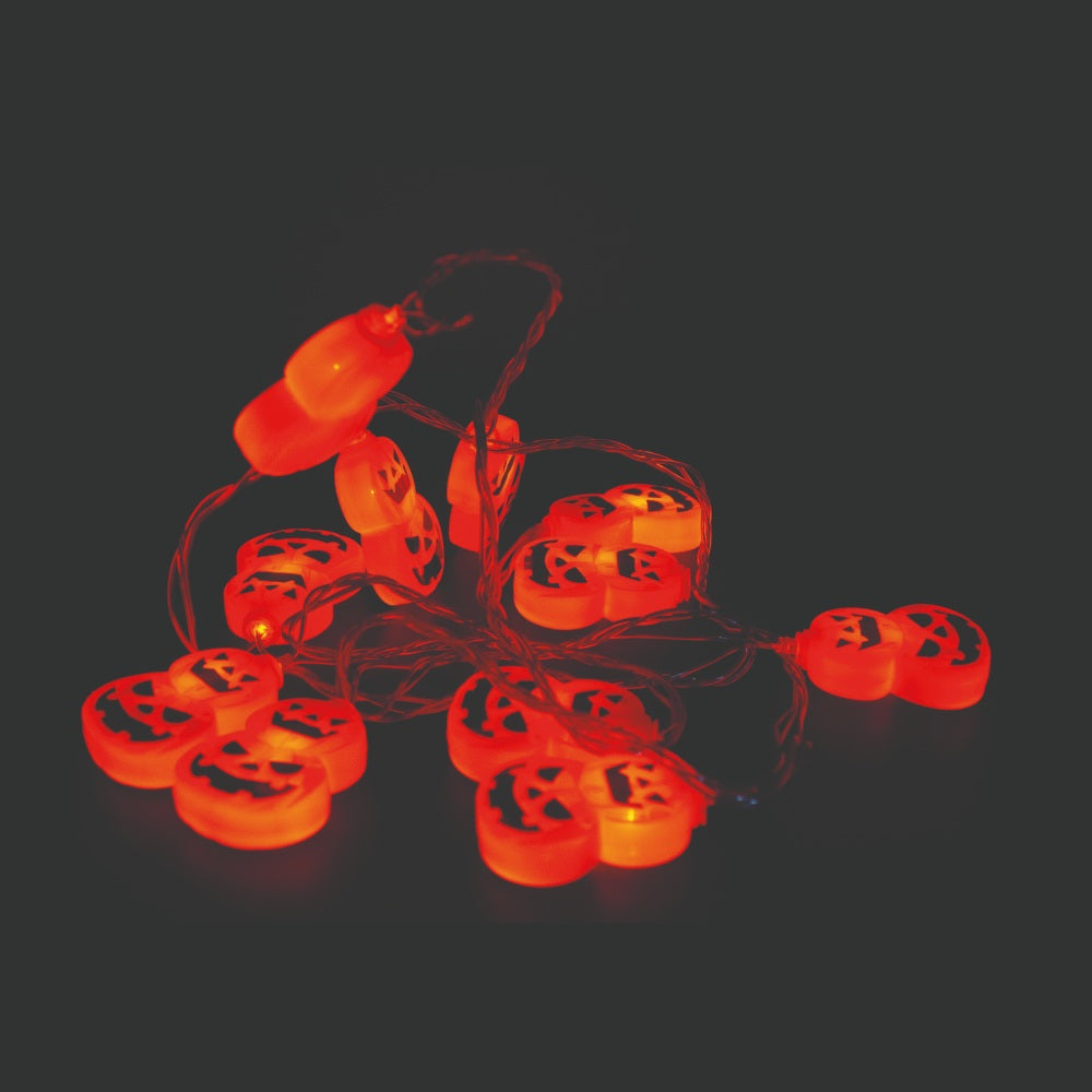 Luces Decorativas Con Diseño De Calabaza 20 Led Naranja