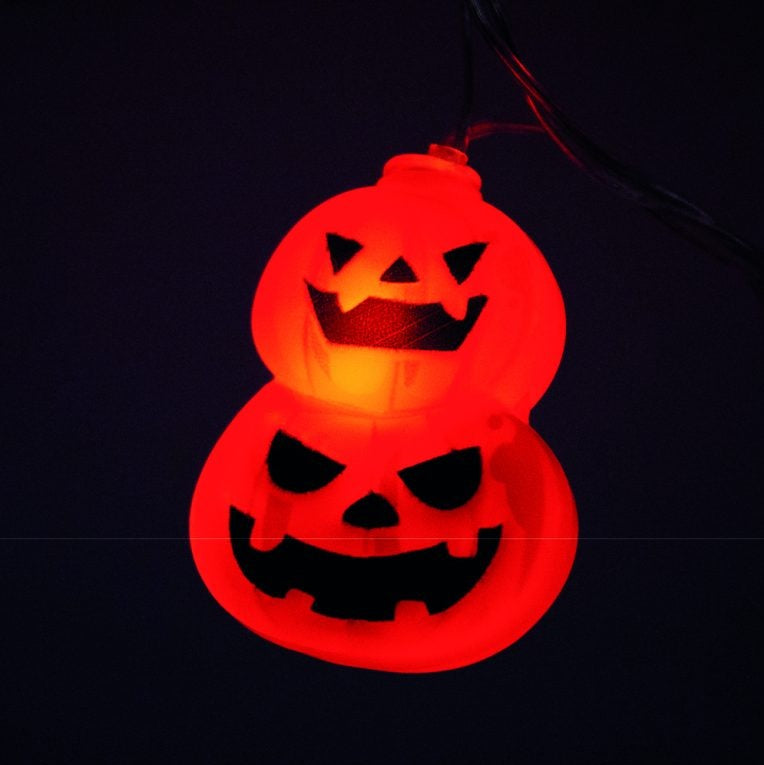 Luces Decorativas Con Diseño De Calabaza 20 Led Naranja