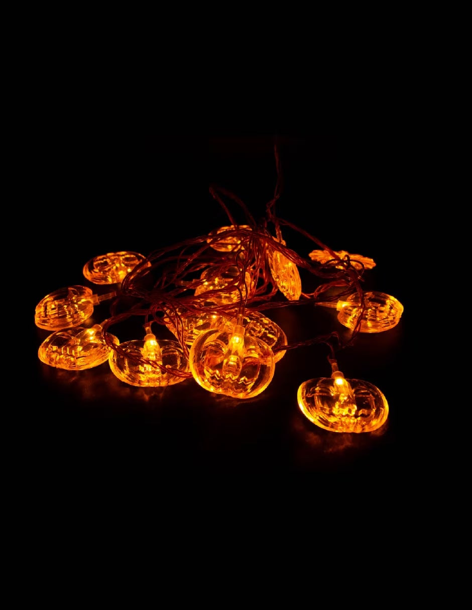 Serie De Luz Led Calabaza Plana Naranja 20 Focos 4.50 Mts🎃🎃🎃🎃🎃🎃